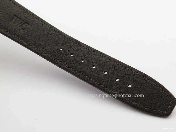 MIROTIME 0122 Sustainable Portuguese IW5444 SS White Dial RG Numbers On Brown Leather Strap A 7256